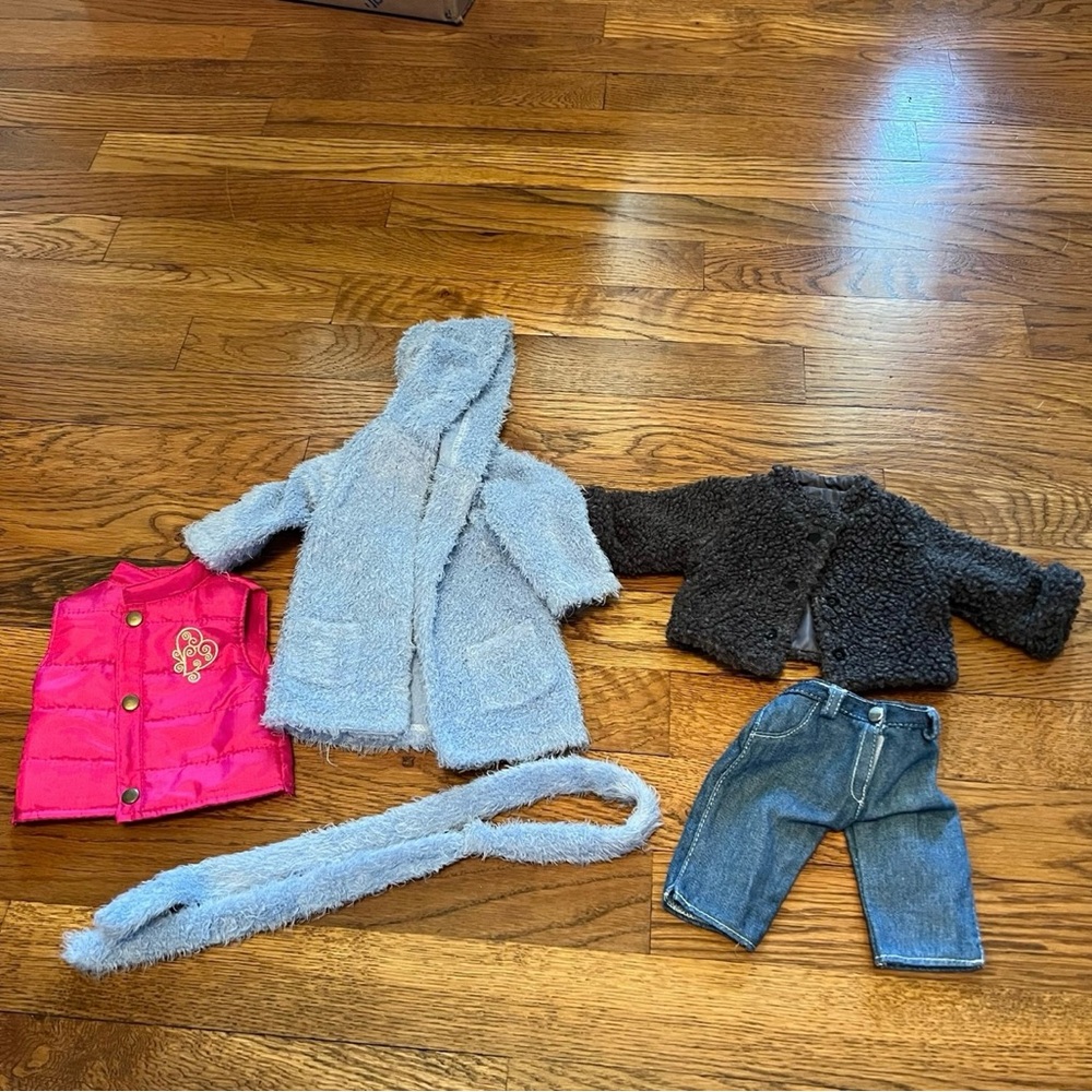 Lot of 18” Doll Clothes Jeans, Robe, Jackets Tollytots & Our Generation